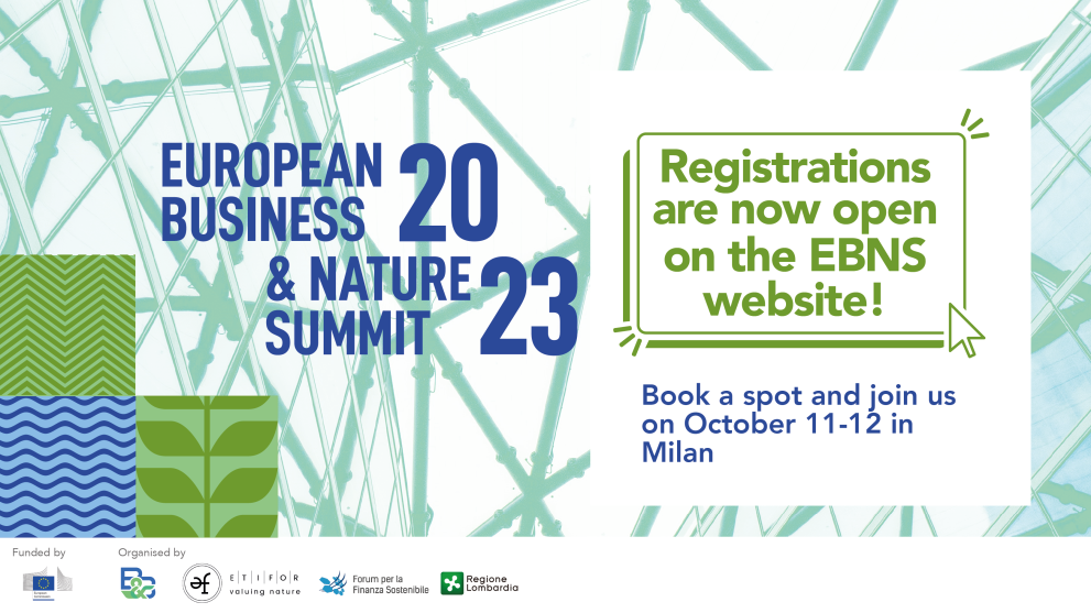Registrations for the European Business & Nature Summit are now open!