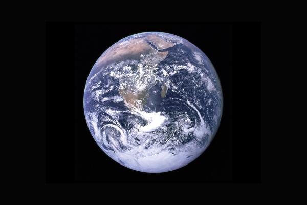 Earth on a black background