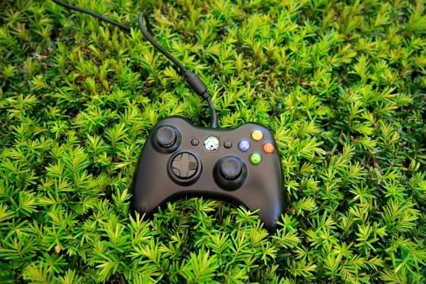 Game console with green background